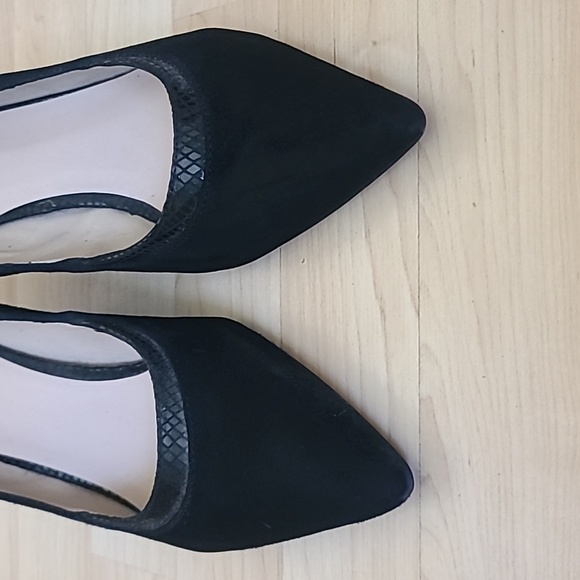 Franco Sarto Black Suede Leather Pointed Toe Pump Stiletto 3" Heels Size 10M - Picture 4 of 10